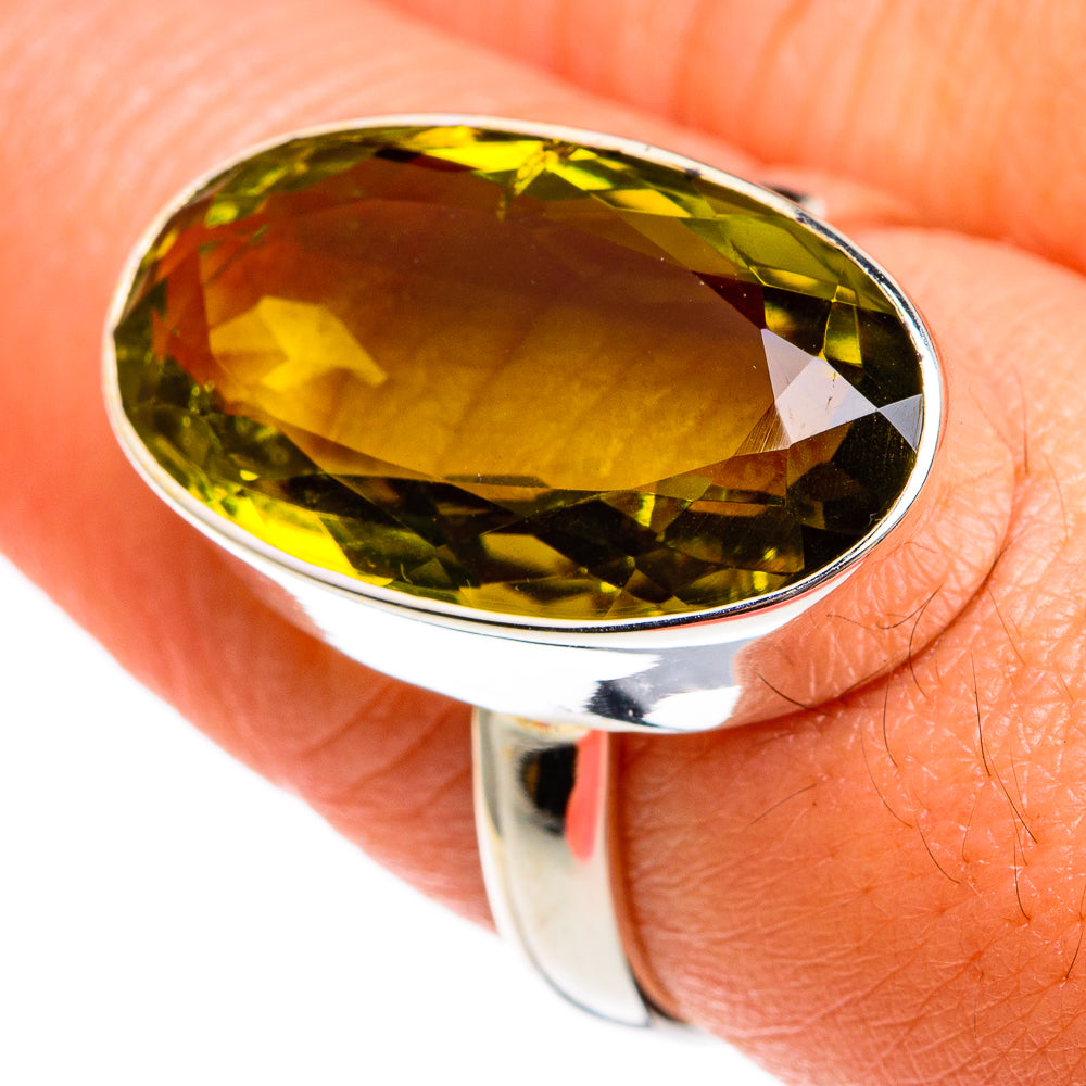 Olive Quartz Rings handcrafted by Anasilvercos - RING77822