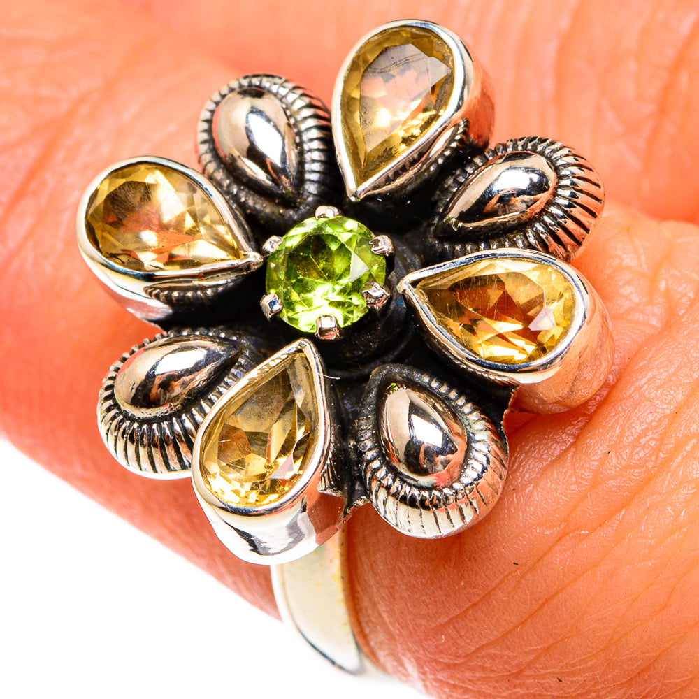 Citrine, Peridot Rings handcrafted by Anasilvercos - RING77827