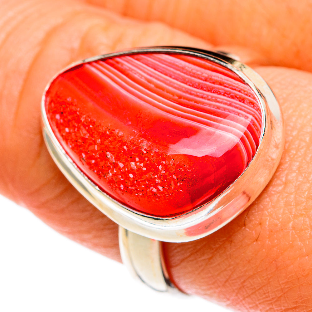 Pink Agate Druzy Rings handcrafted by Anasilvercos - RING77860