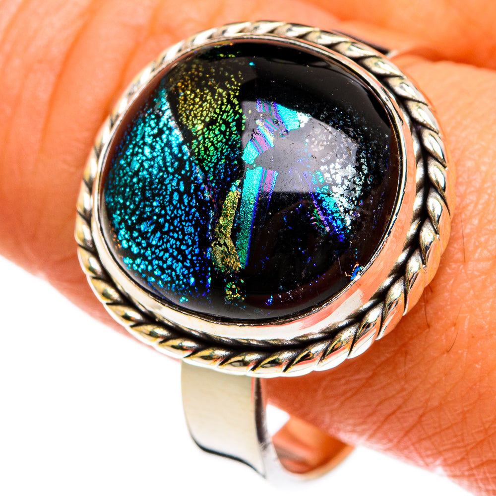 Dichroic Glass Rings handcrafted by Anasilvercos - RING77908