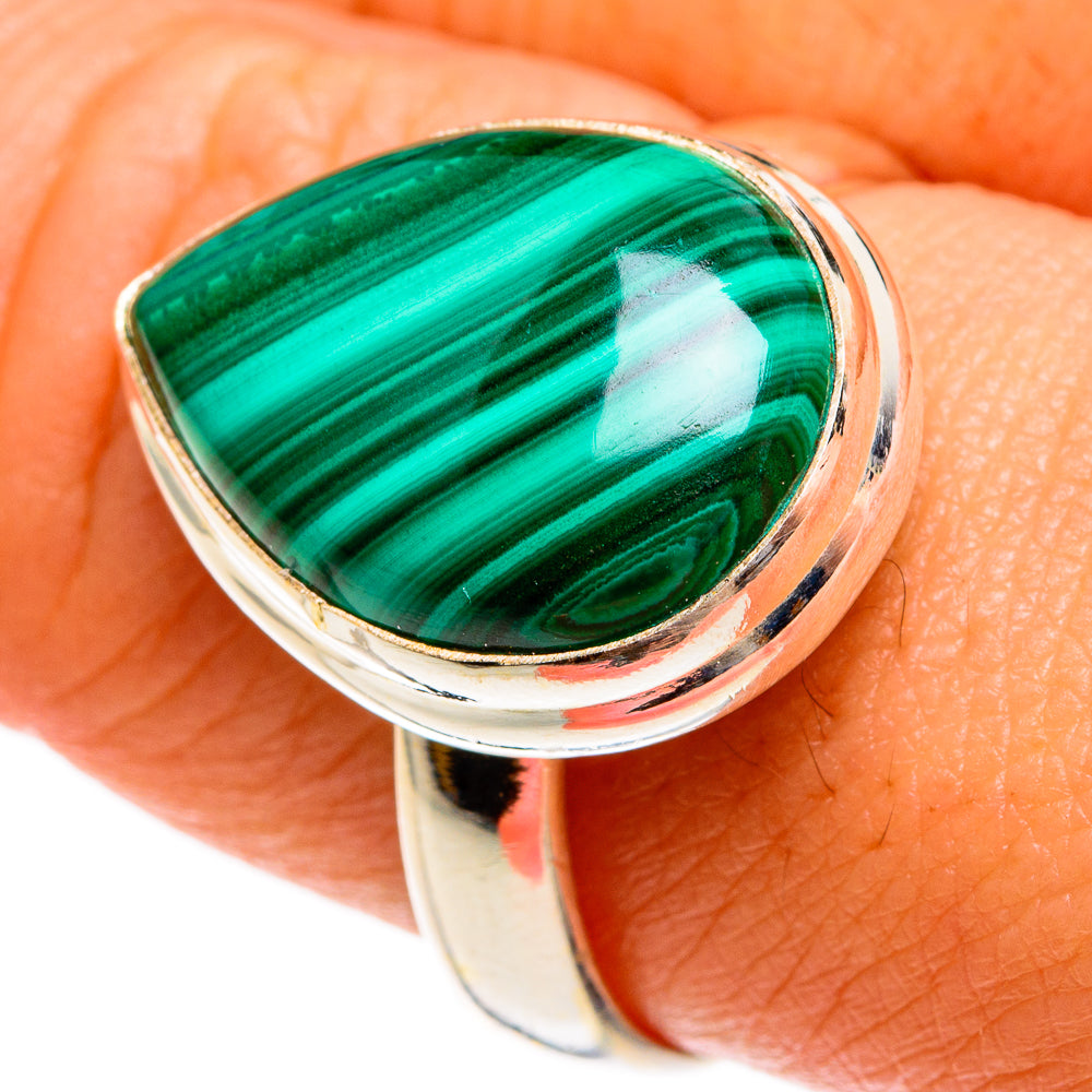 Malachite Rings handcrafted by Anasilvercos - RING77915