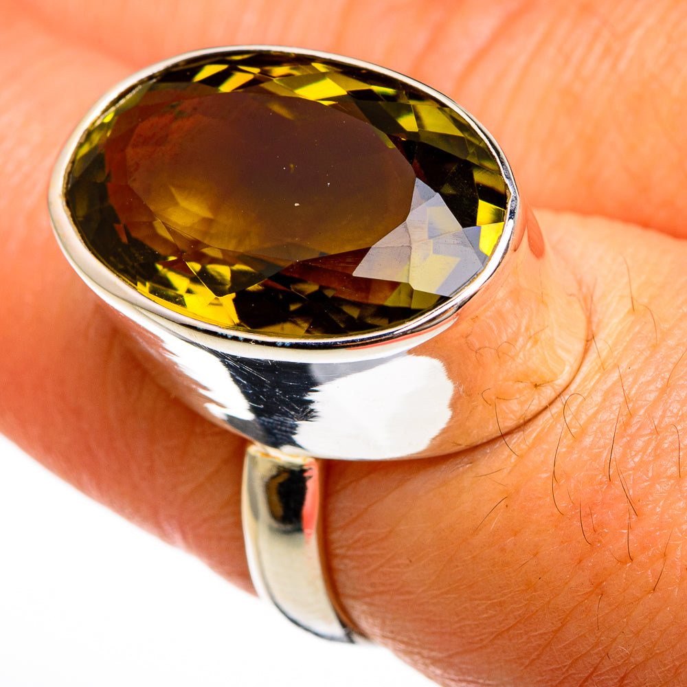 Olive Quartz Rings handcrafted by Anasilvercos - RING77941