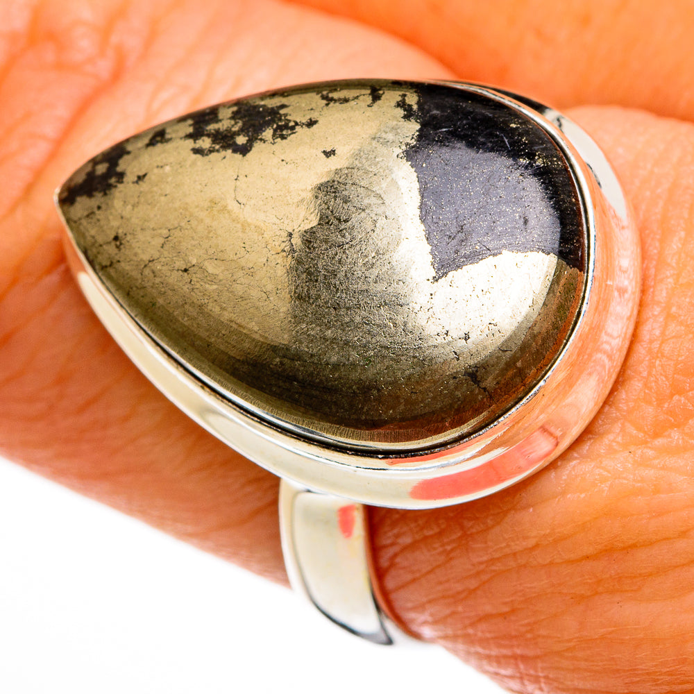 Pyrite In Magnetite (Healer's Gold) Rings handcrafted by Anasilvercos - RING77966