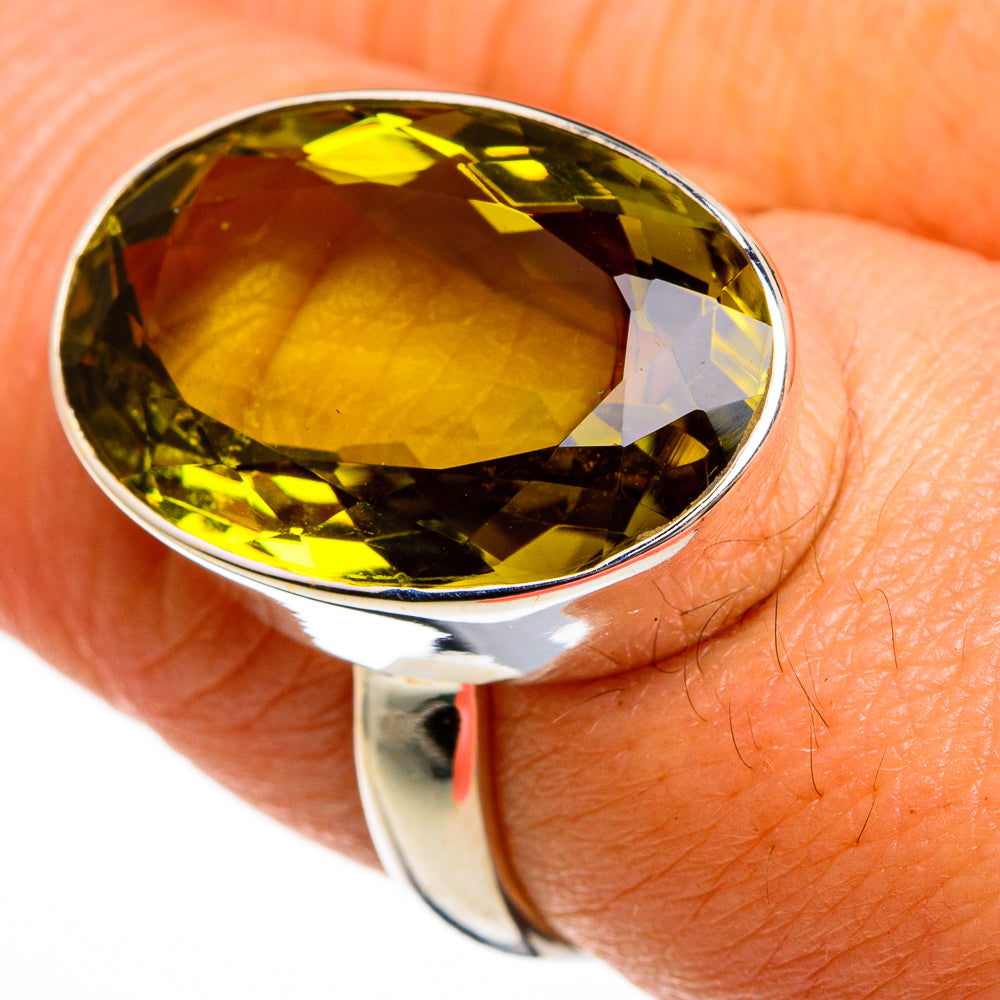 Olive Quartz Rings handcrafted by Anasilvercos - RING77978