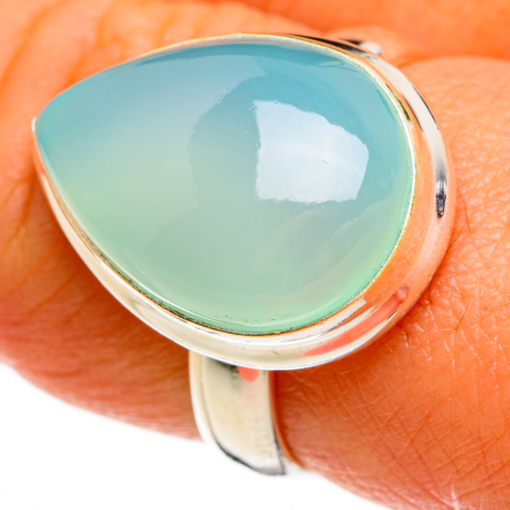 Aqua Chalcedony Rings handcrafted by Anasilvercos - RING77982