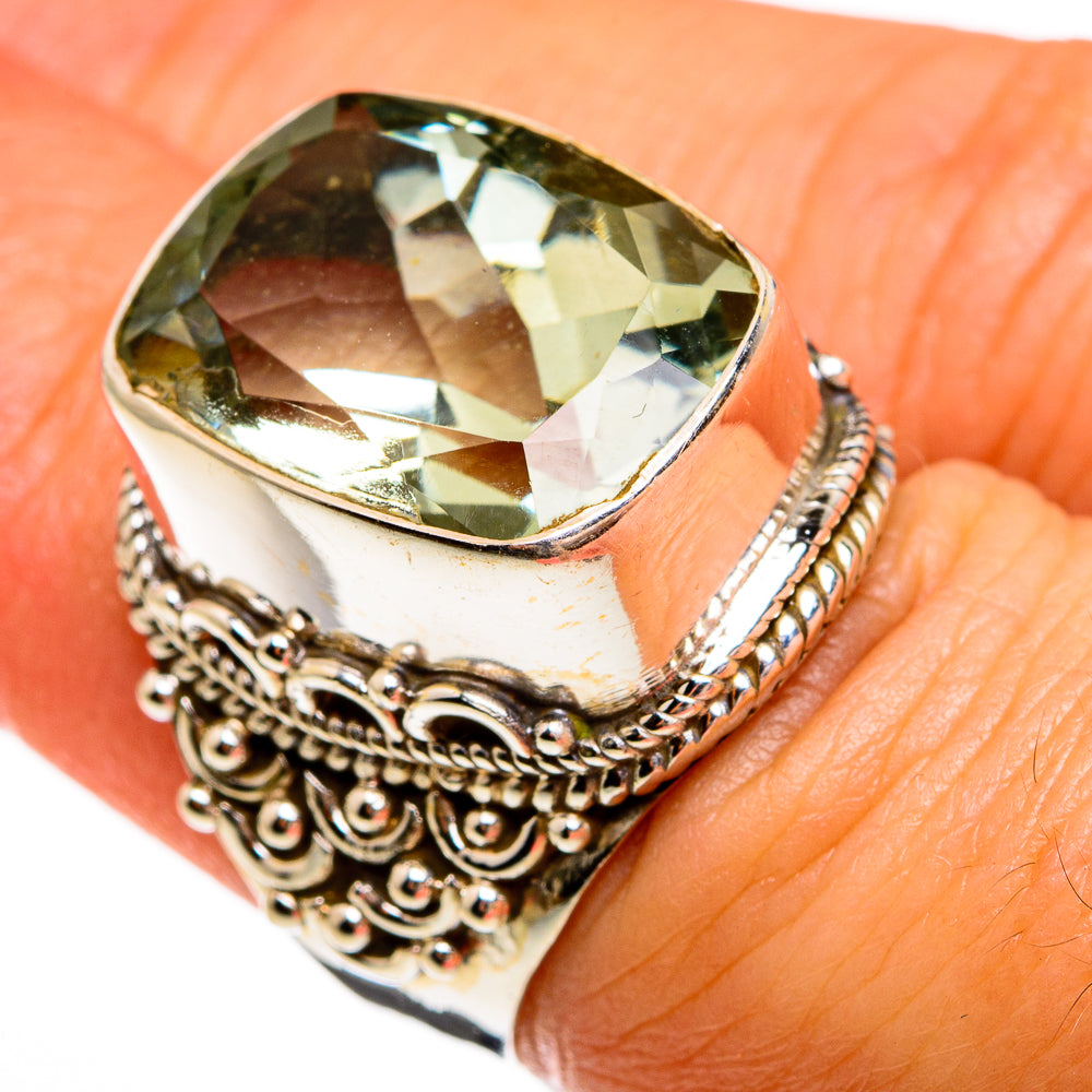 Green Amethyst Rings handcrafted by Anasilvercos - RING77992