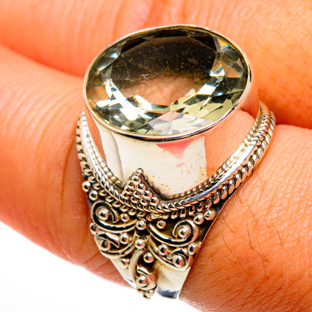 Green Amethyst Rings handcrafted by Anasilvercos - RING77994