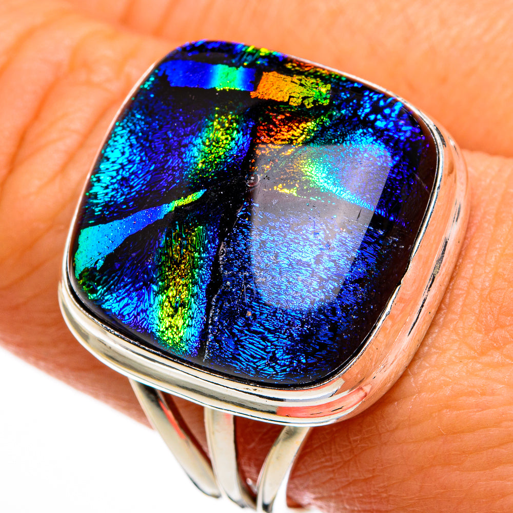Dichroic Glass Rings handcrafted by Anasilvercos - RING78015