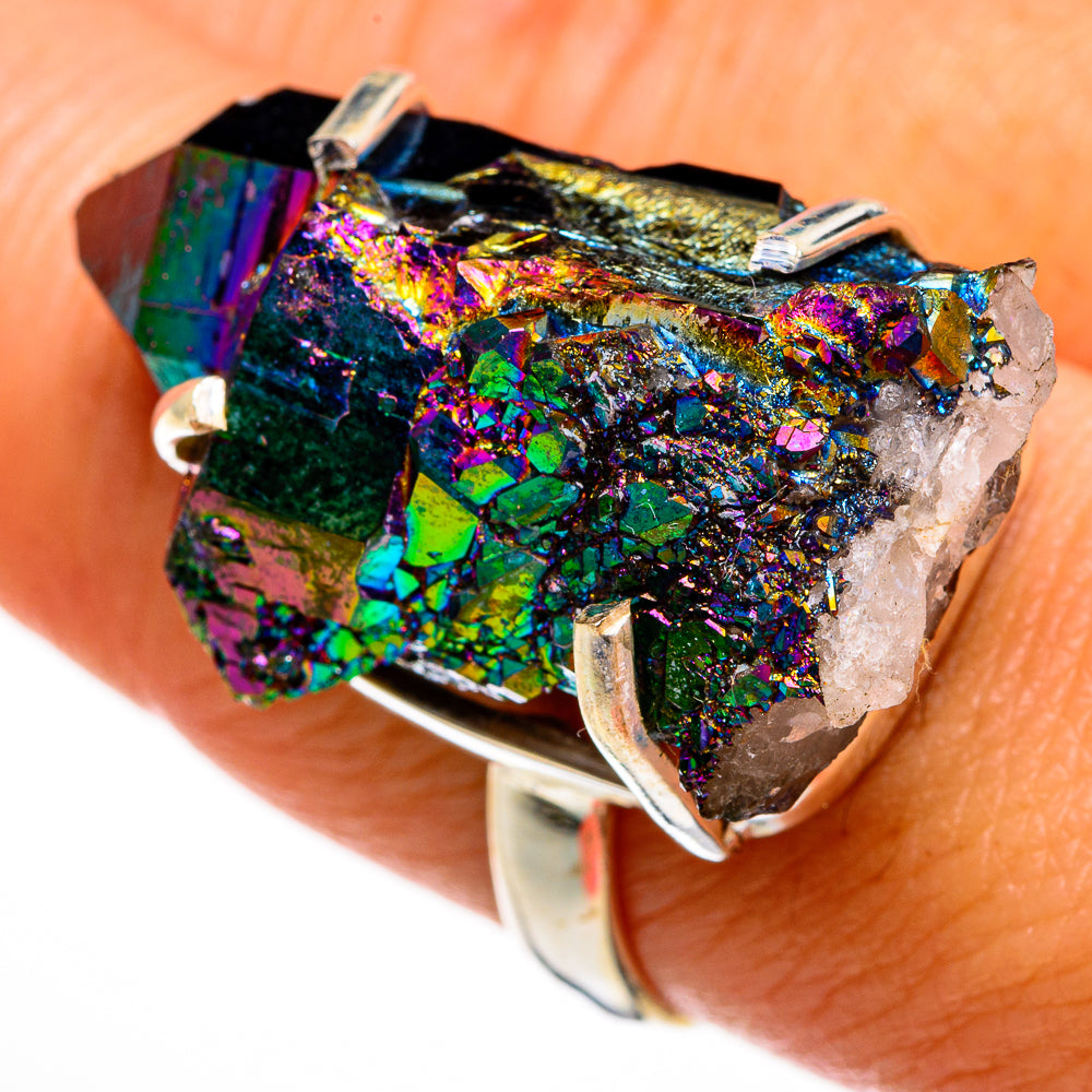 Titanium Sunshine Druzy Rings handcrafted by Anasilvercos - RING78017