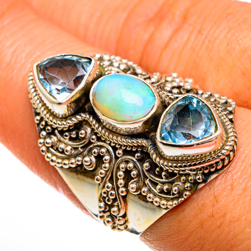 Ethiopian Opal Rings handcrafted by Anasilvercos - RING78023