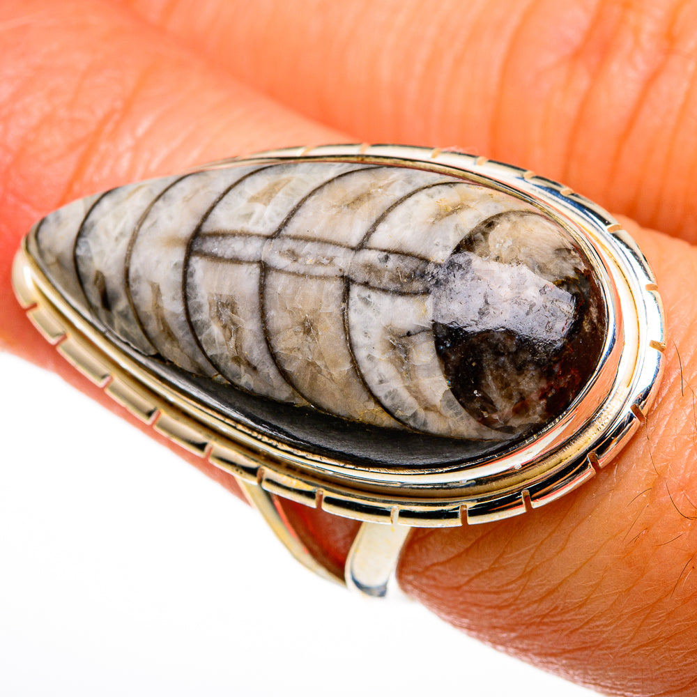 Orthoceras Fossil Rings handcrafted by Anasilvercos - RING78026