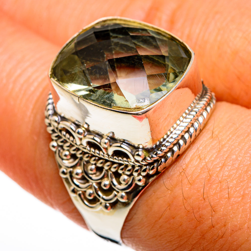 Green Amethyst Rings handcrafted by Anasilvercos - RING78038