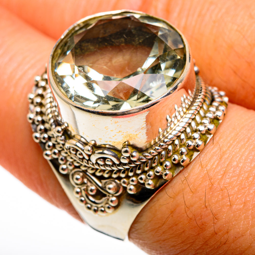 Green Amethyst Rings handcrafted by Anasilvercos - RING78039