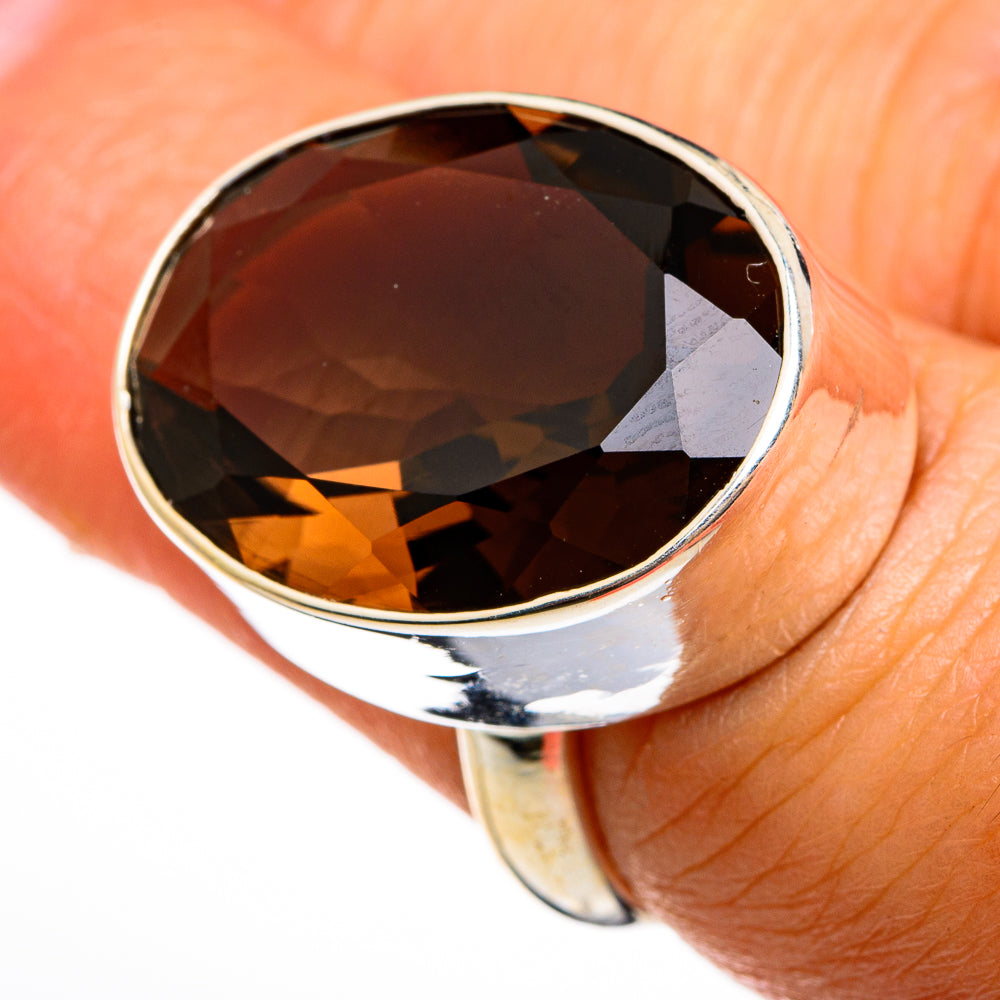 Smoky Quartz Rings handcrafted by Anasilvercos - RING78045
