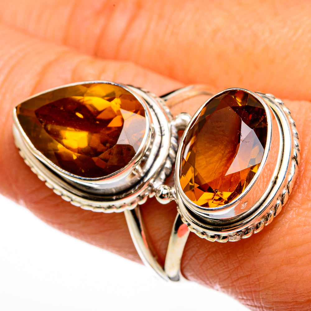 Mandarin Citrine Rings handcrafted by Anasilvercos - RING78049