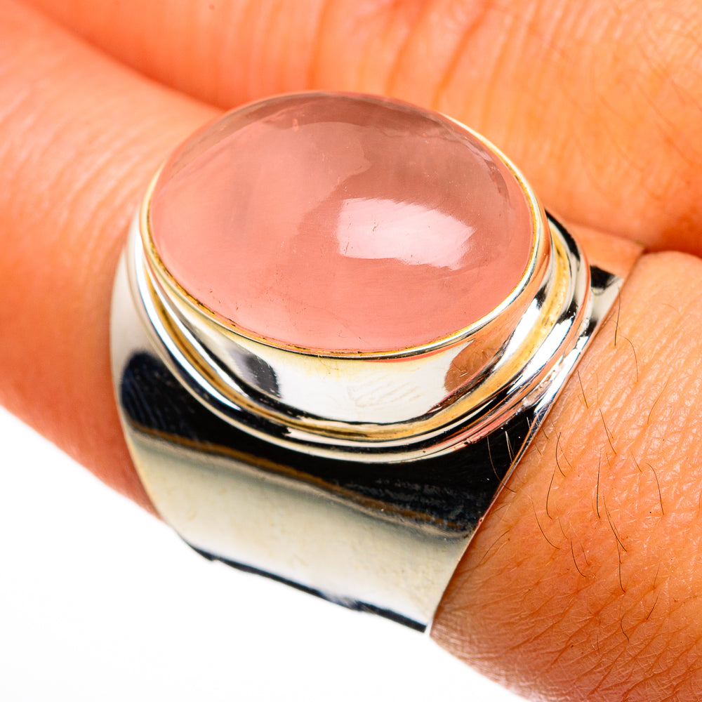 Rose Quartz Rings handcrafted by Anasilvercos - RING78053