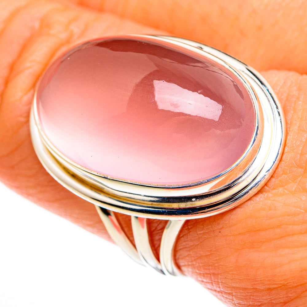 Rose Quartz Rings handcrafted by Anasilvercos - RING78054