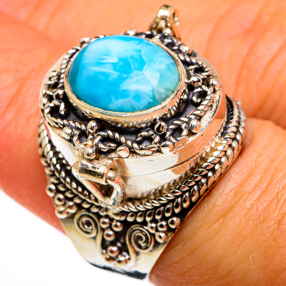 Larimar Rings handcrafted by Anasilvercos - RING78069