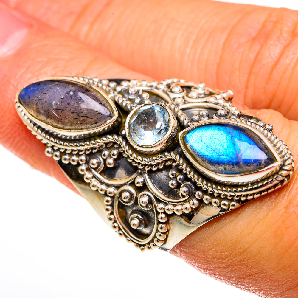 Labradorite Rings handcrafted by Anasilvercos - RING78072