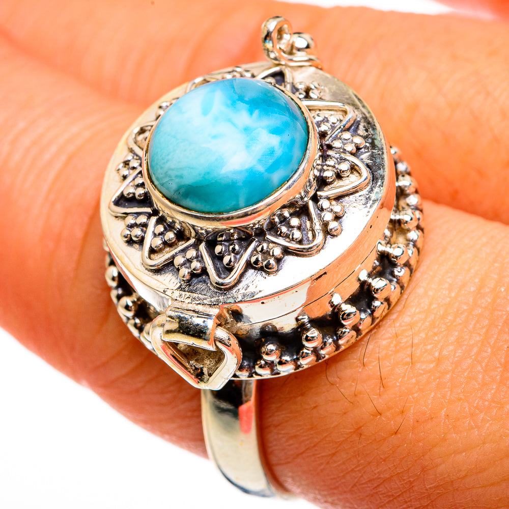 Larimar Rings handcrafted by Anasilvercos - RING78112