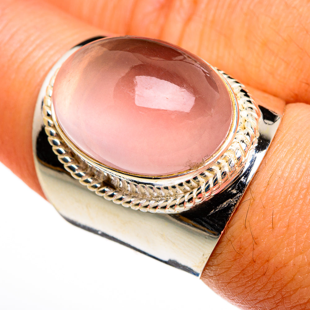 Rose Quartz Rings handcrafted by Anasilvercos - RING78128