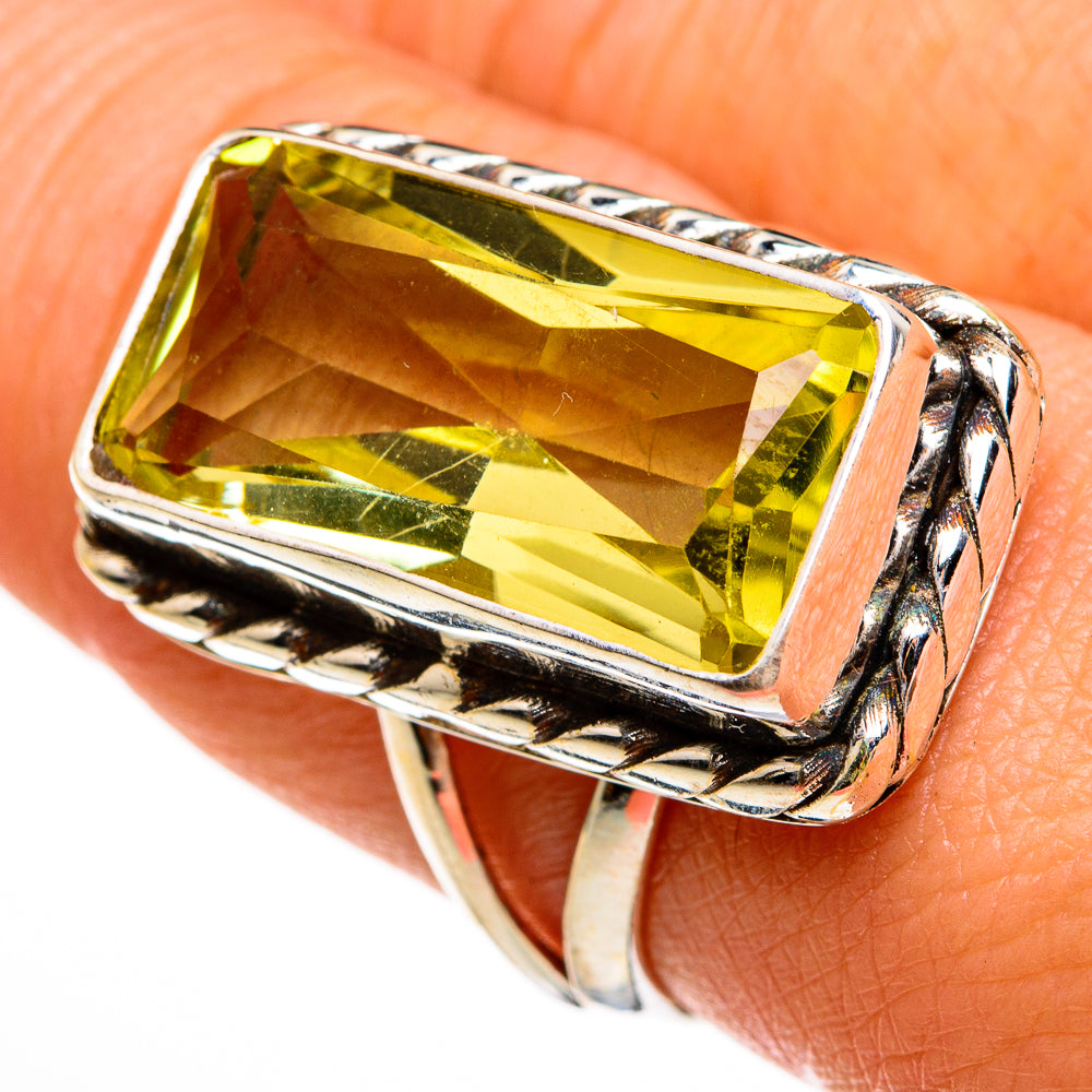 Lemon Quartz Rings handcrafted by Anasilvercos - RING78144