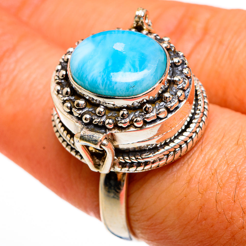 Larimar Rings handcrafted by Anasilvercos - RING78148