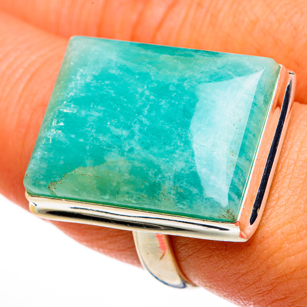 Peruvian Amazonite Rings handcrafted by Anasilvercos - RING78155