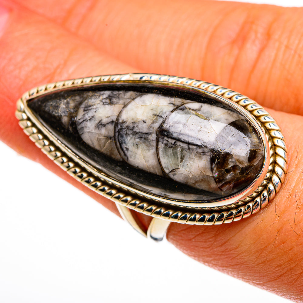 Orthoceras Fossil Rings handcrafted by Anasilvercos - RING78168