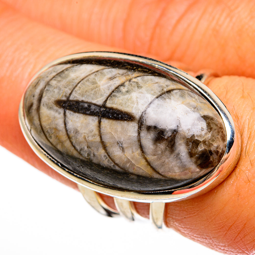 Orthoceras Fossil Rings handcrafted by Anasilvercos - RING78178