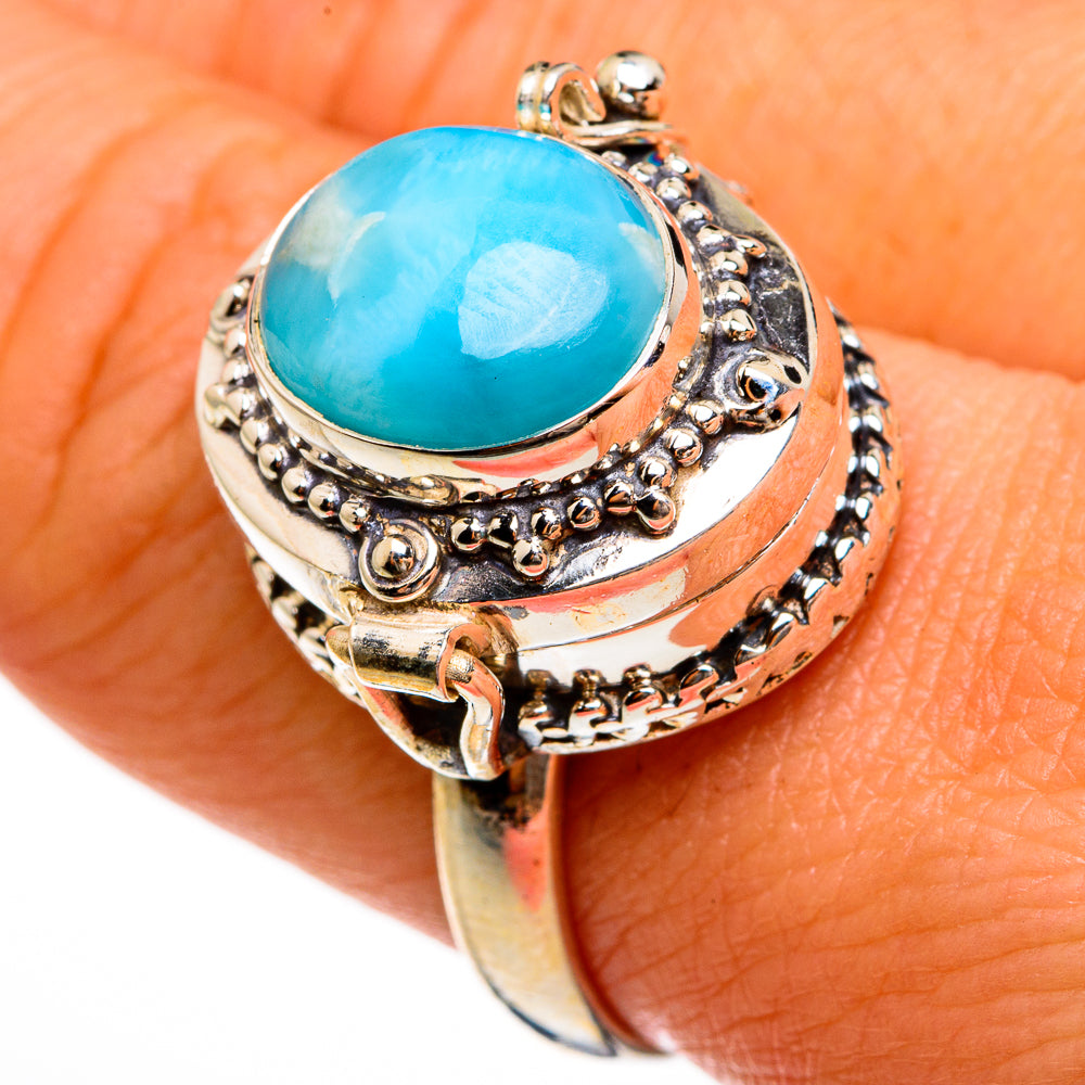 Larimar Rings handcrafted by Anasilvercos - RING78181