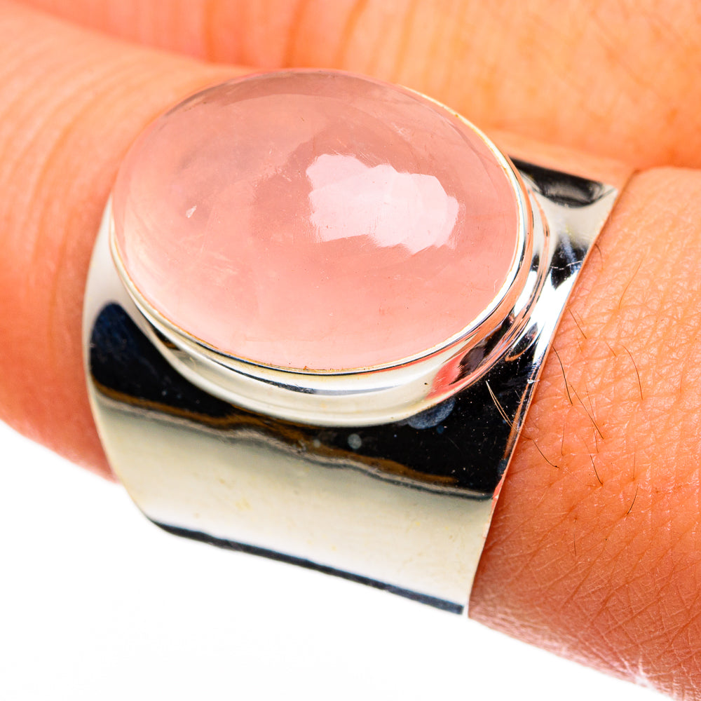 Rose Quartz Rings handcrafted by Anasilvercos - RING78195