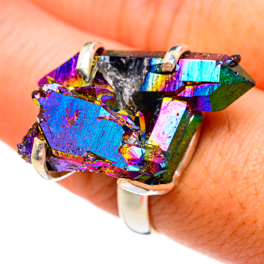 Titanium Sunshine Druzy Rings handcrafted by Anasilvercos - RING78210
