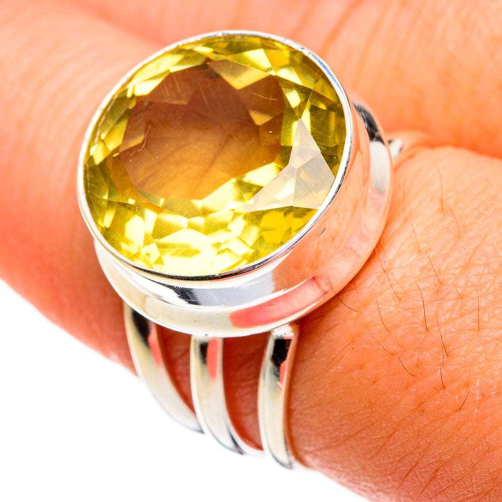 Lemon Quartz Rings handcrafted by Anasilvercos - RING78212