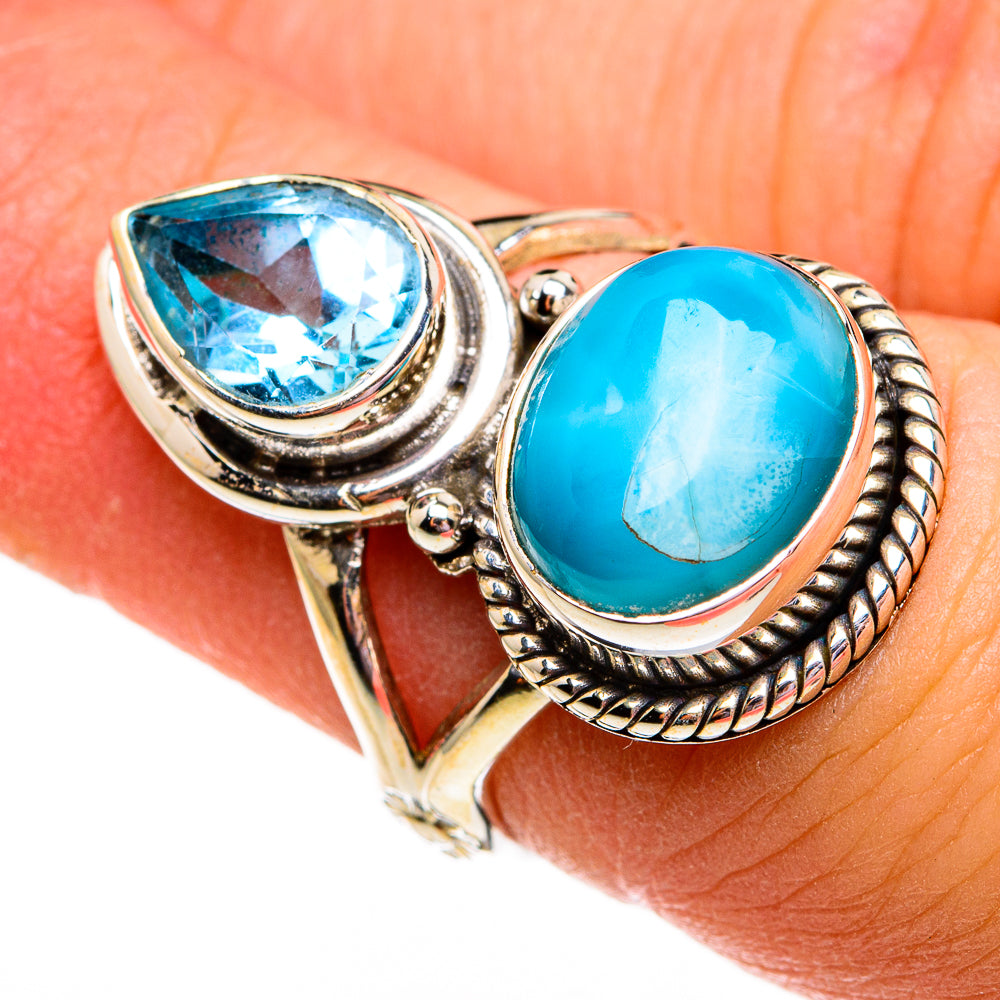 Larimar Rings handcrafted by Anasilvercos - RING78215