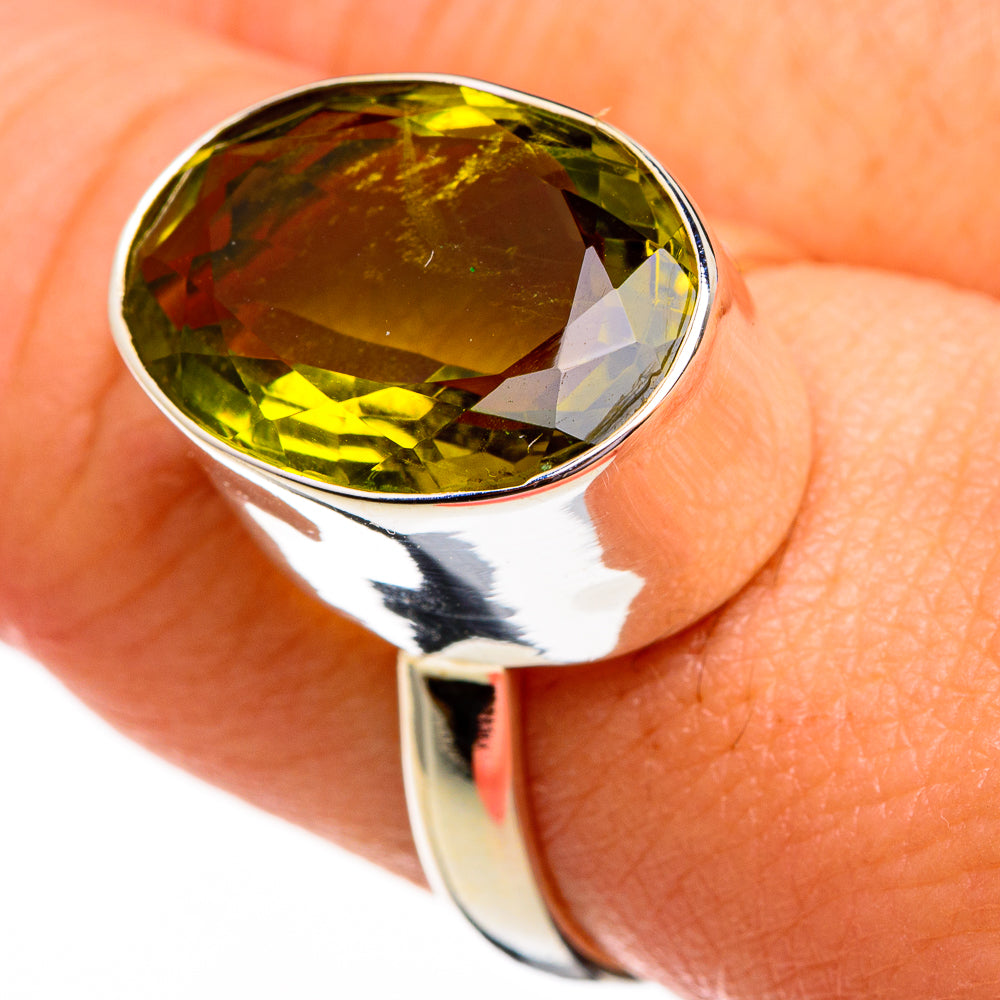 Olive Quartz Rings handcrafted by Anasilvercos - RING78240