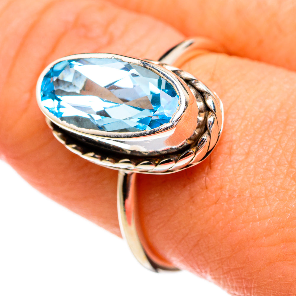 Blue Topaz Rings handcrafted by Anasilvercos - RING78249