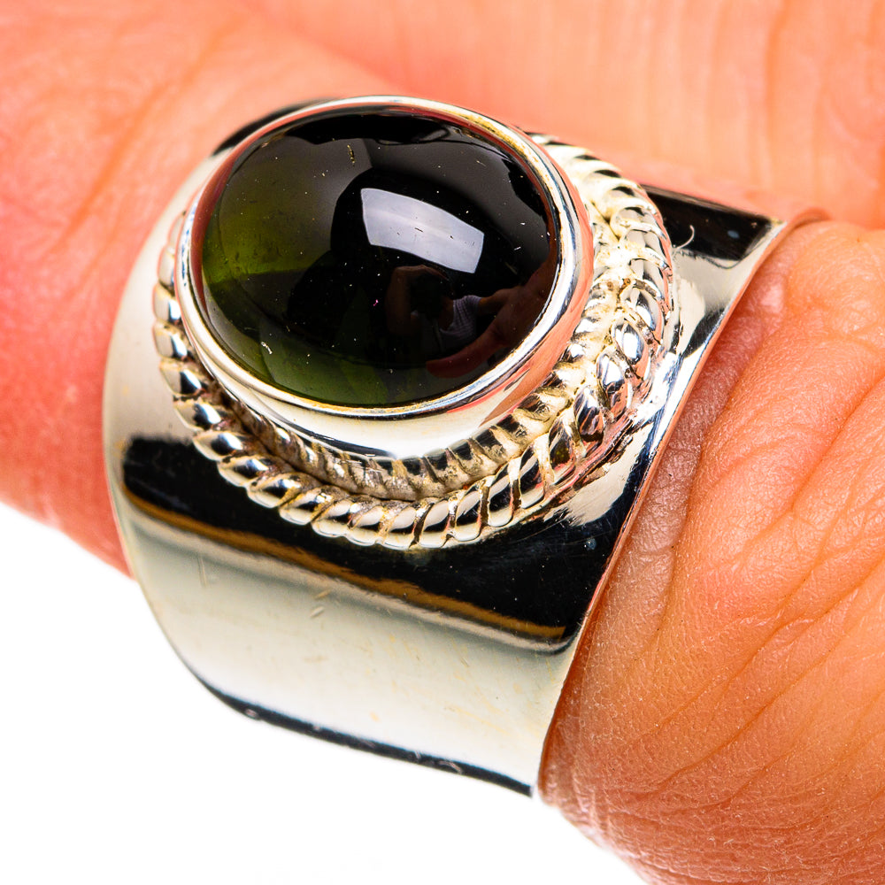 Green Tourmaline Rings handcrafted by Anasilvercos - RING78251