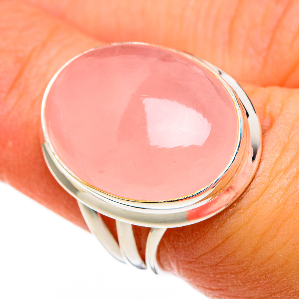 Rose Quartz Rings handcrafted by Anasilvercos - RING78255