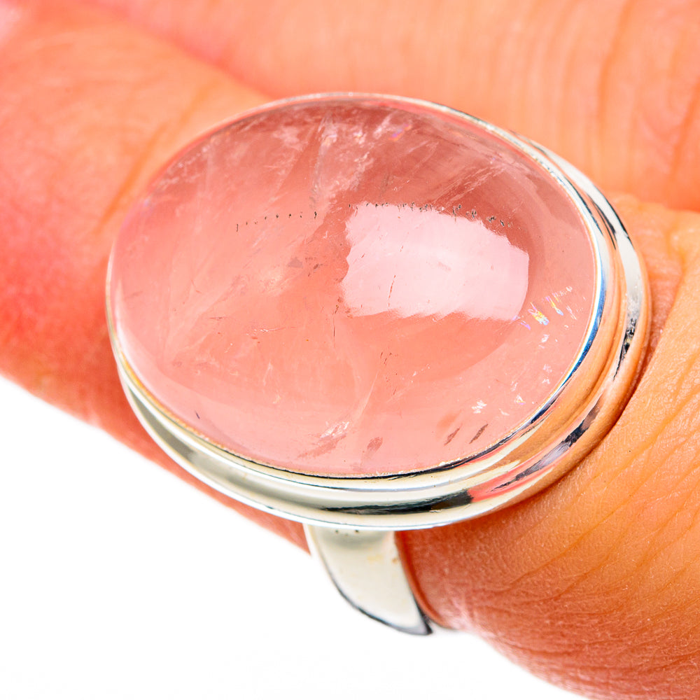 Rose Quartz Rings handcrafted by Anasilvercos - RING78284