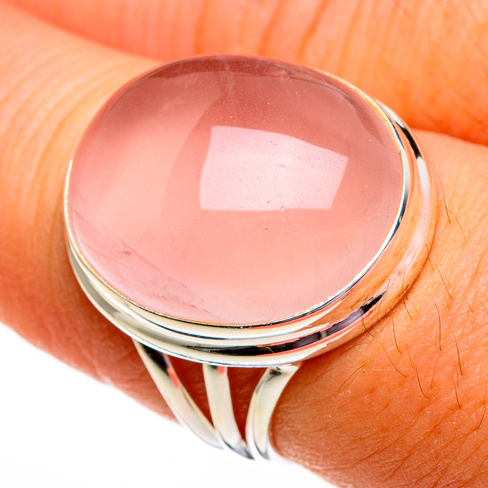 Rose Quartz Rings handcrafted by Anasilvercos - RING78286