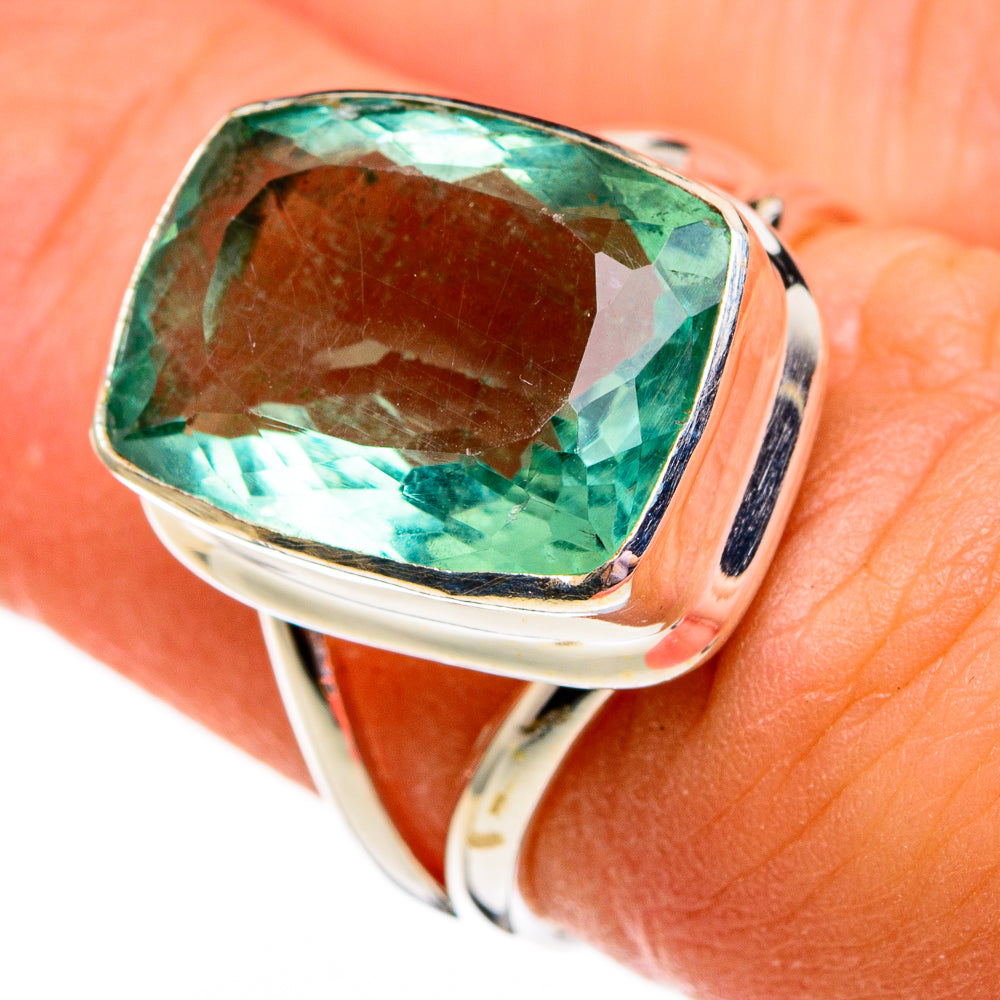 Green Fluorite Rings handcrafted by Anasilvercos - RING78307
