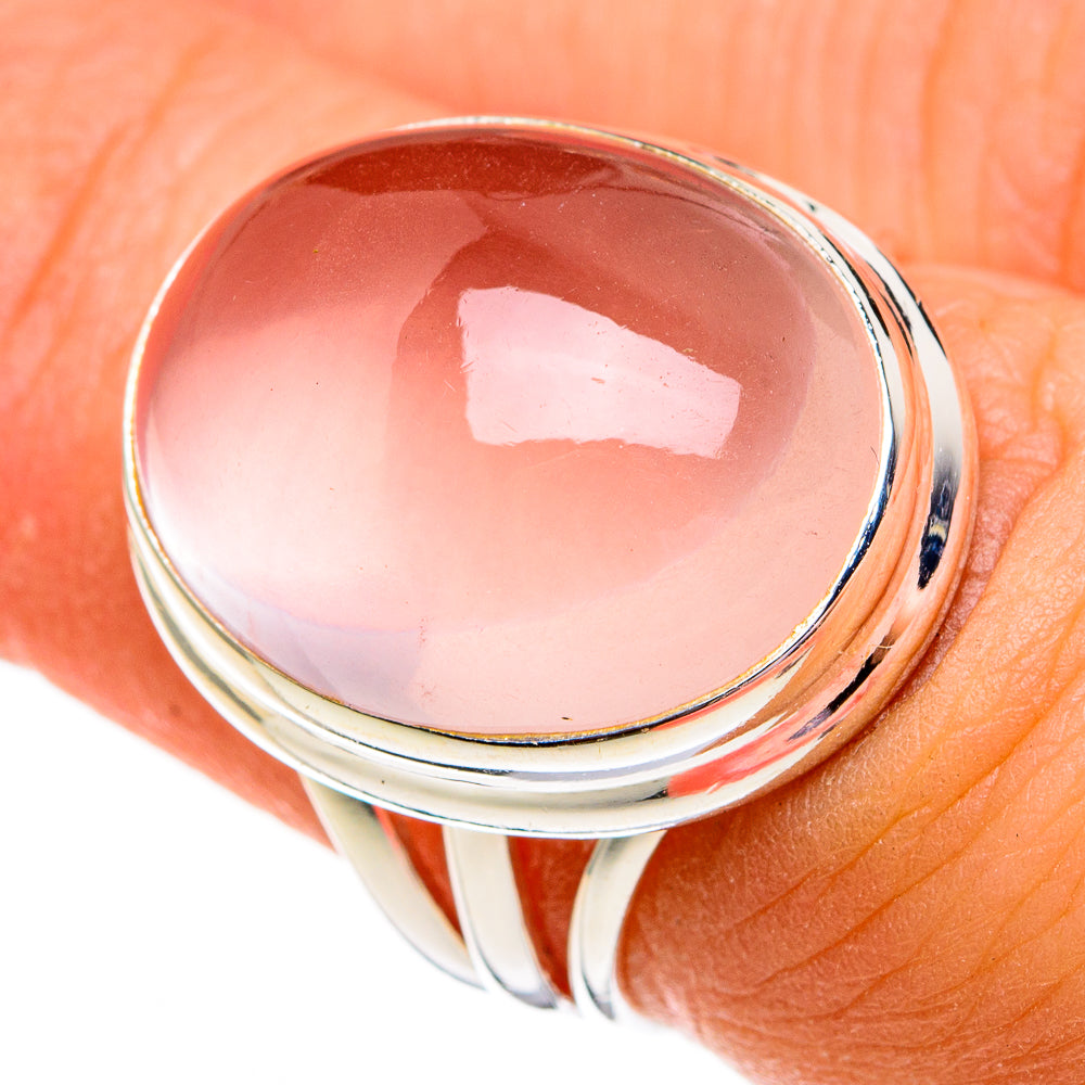 Rose Quartz Rings handcrafted by Anasilvercos - RING78336