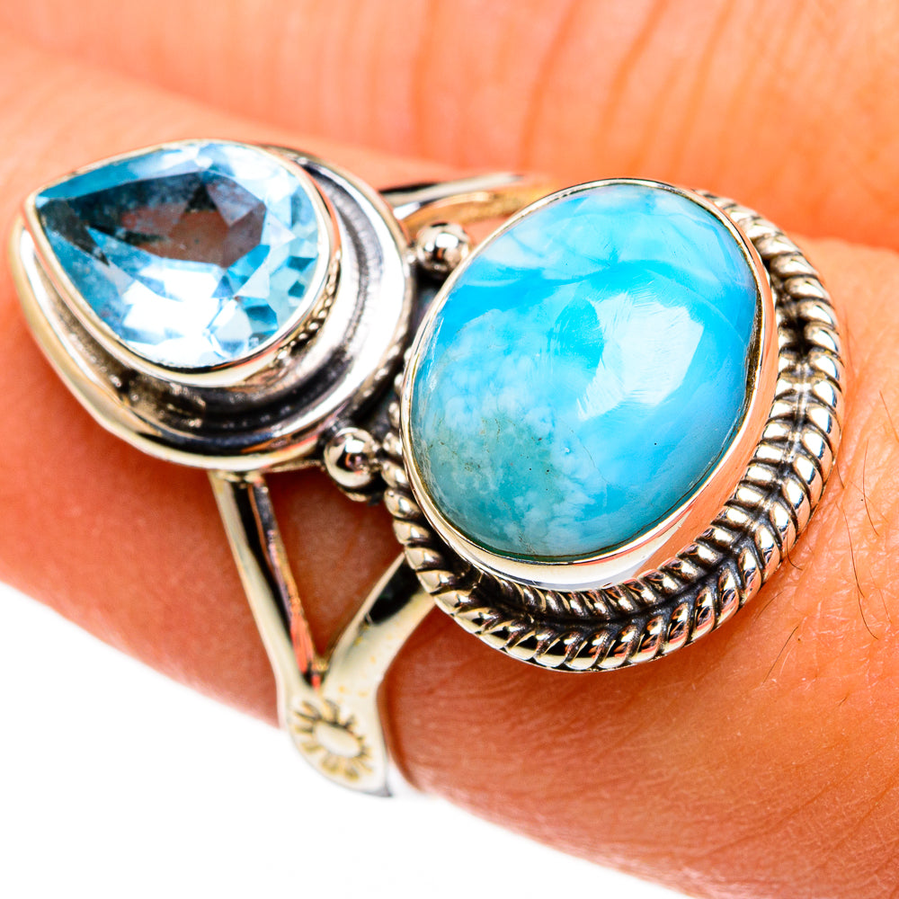Larimar Rings handcrafted by Anasilvercos - RING78391