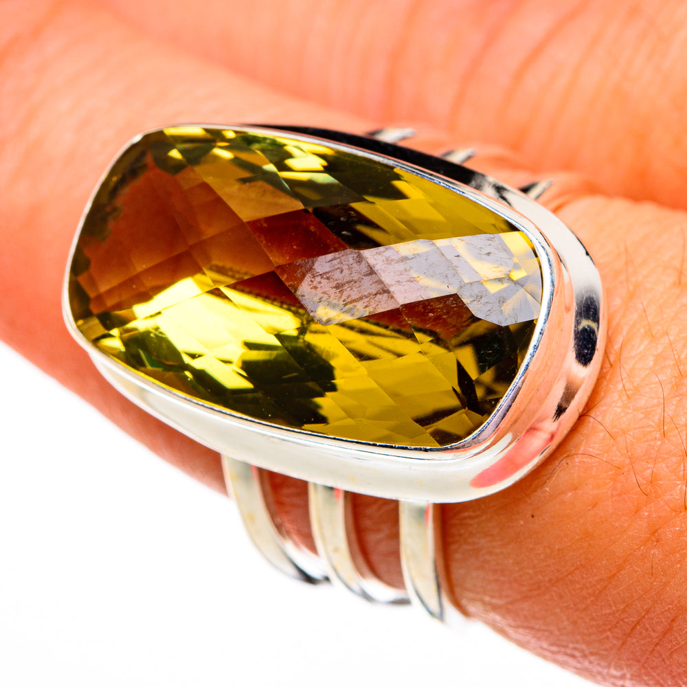 Olive Quartz Rings handcrafted by Anasilvercos - RING78458