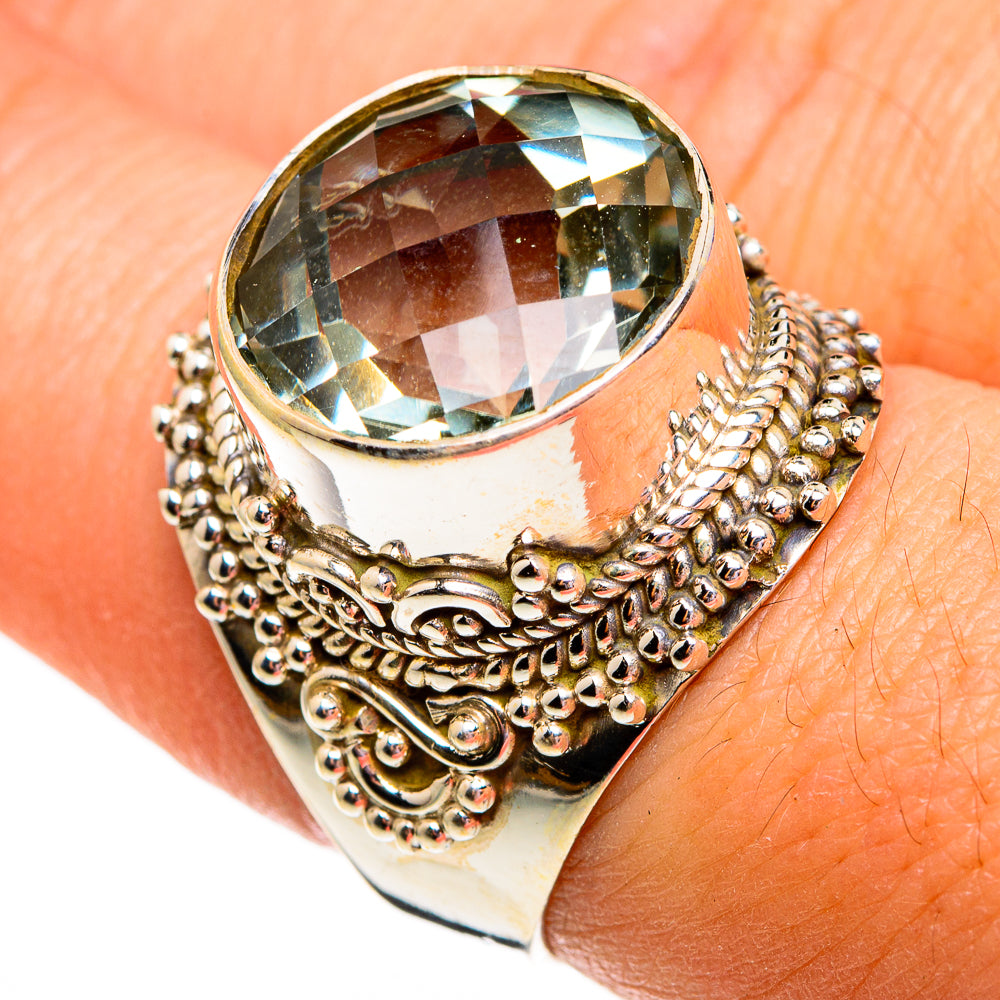 Green Amethyst Rings handcrafted by Anasilvercos - RING78470
