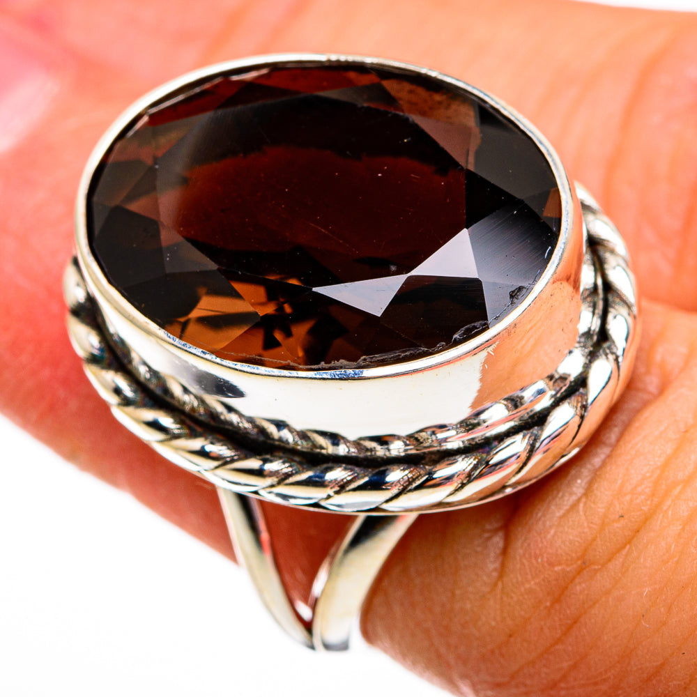 Smoky Quartz Rings handcrafted by Anasilvercos - RING78476