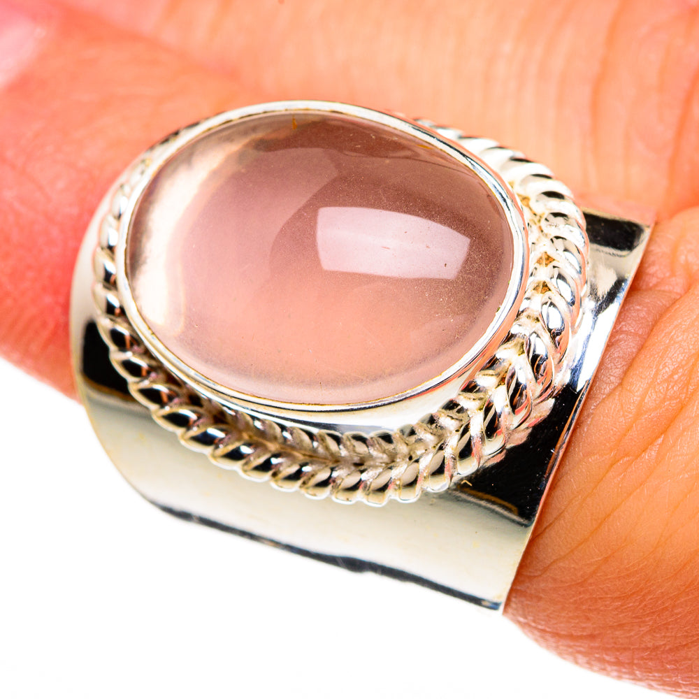 Rose Quartz Rings handcrafted by Anasilvercos - RING78483