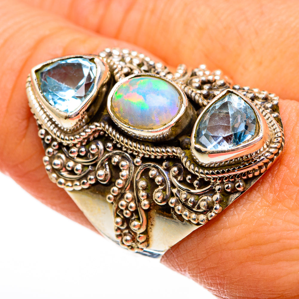 Ethiopian Opal Rings handcrafted by Anasilvercos - RING78489