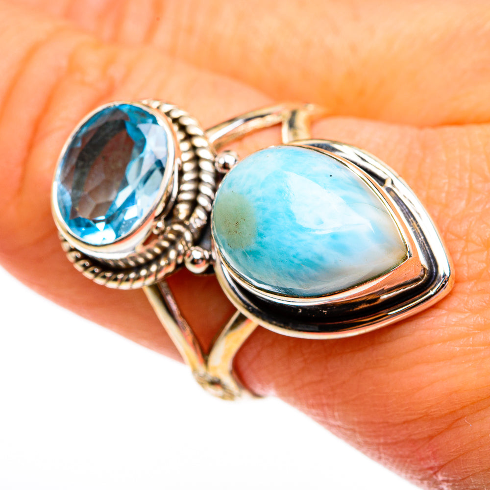 Larimar Rings handcrafted by Anasilvercos - RING78498
